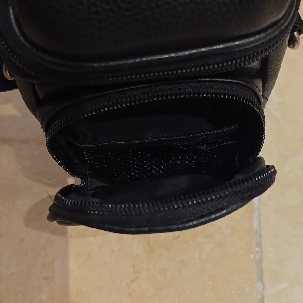 C Icon Black Faux Leather Camera Bag With Strap, Bag & Strap ONLY